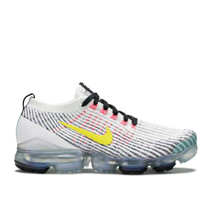 ナイキ Nike 【 Air Vapormax Flyknit 3 \u0027White Dynamic Yellow\u0027 Men White/Dynamic Yellow-Hyper Turquoise 】 飛球編み物 活動的 メンズ 白いこと 白いこと 活動的