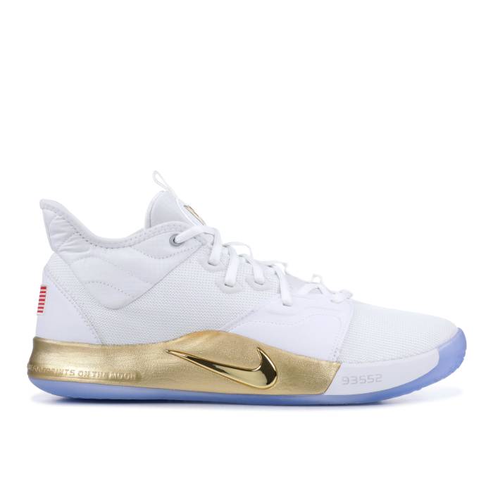 ナイキ Nike 【 Nasa X Pg 3 \u0027Apollo Missions\u0027 Men White/Metallic Gold 】 メンズ 白いこと 白いこと ゴールド
