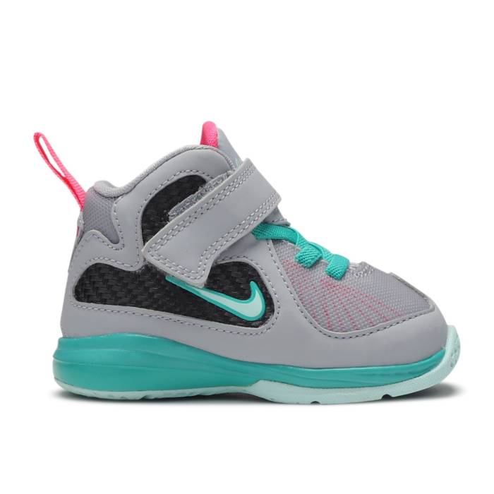 ナイキ Nike 【 Lebron 9 Td \u0027South Beach\u0027 Infant Wolf Grey/Mint Candy-New Green-Pink Flash 】 Lebron レブロン もの言う花 薄墨色 薄墨色