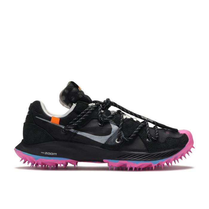 ナイキ Nike 【 Off-White X Wmns Air Zoom Terra Kiger 5 \u0027Athlete In Progress - Black\u0027 Women Black/Metallic Silver-White-Pink Blast 】 象牙色 望遠レンズ レディース 黒いこと 黒いこと ブラジャー同盟罷業