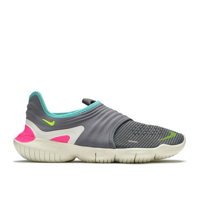 ナイキ Nike 【 Wmns Free Rn Flyknit 3.0 \u0027Gunsmoke\u0027 Women Gunsmoke/Volt-Aurora Green 】 無償性 飛球編み物 レディース green 緑・緑であること