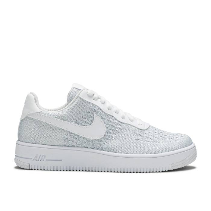 ナイキ Nike 【 Air Force 1 Flyknit Low 2.0 \u0027Pure Platinum\u0027 Men White/Pure Platinum 】 飛球編み物 メンズ 白いこと 白いこと 純然たる Platinum プラチナム