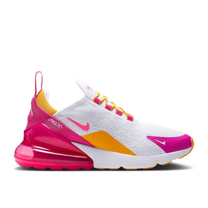 ナイキ Nike 【 Wmns Air Max 270 \u0027Fuchsia Gold\u0027 Women White/Laser Fuchsia-University Gold 】 マックス レディース 白いこと 白いこと Laser レーザ ゴールド