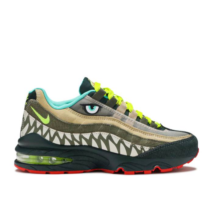 ナイキ Nike 【 Air Max 95 ガウス \u0027Monster\u0027 Youth Outdoor Green/Parachute Beige-Light Orewood Brown-Cyber 】 マックス お坊っちゃん キッズ green 緑・緑であること