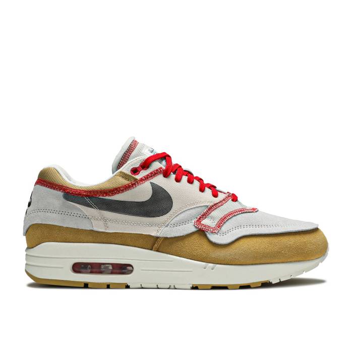 ナイキ Nike 【 Air Max 1 \u0027Inside Out\u0027 Men Club Gold/Black/Pure Platinum/Desert Sand/Sail/University Red 】 マックス メンズ 野球クラブ ゴールド 黒いこと 黒いこと 純一無雑 Platinum プラチナム 砂色・砂子 Red 赤・赤いこと