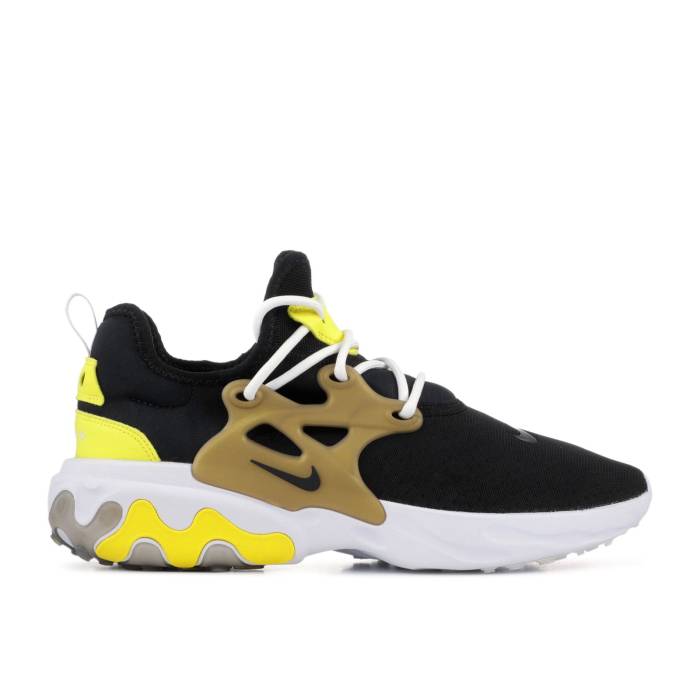 ナイキ Nike 【 React Presto \u0027Brutal Honey\u0027 Men Black/Black-Yellow Streak 】 リアクト プレスト メンズ 黒いこと 黒いこと 同盟罷工漏れる スニーカー-靴-メンズ靴