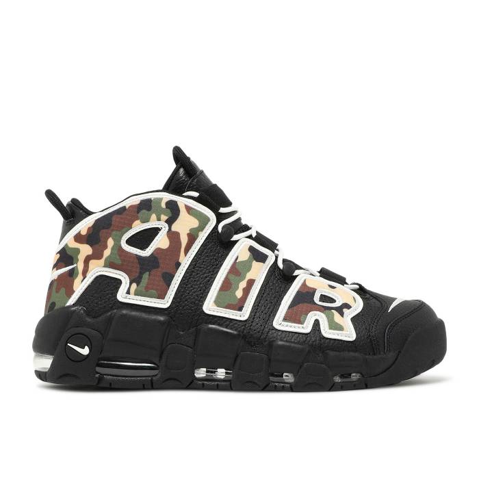 ナイキ Nike 【 Air More Uptempo Qs \u0027Camo\u0027 Men Black/Sail-Light British Tan-Asparagus 】 引きあげるペース メンズ 黒いこと 黒いこと
