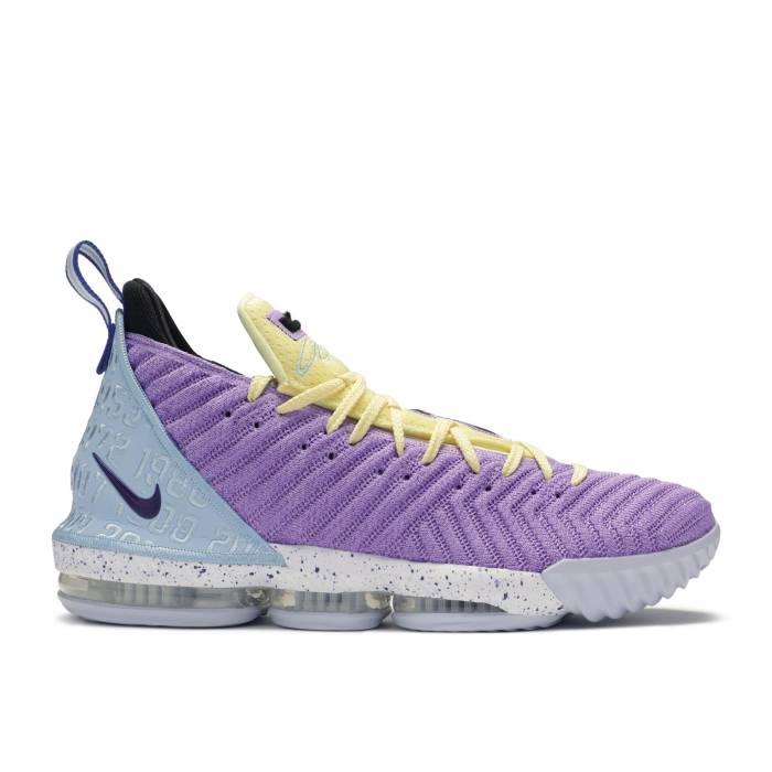 ナイキ Nike 【 Lebron 16 Lakers Heritage Men Atomic Violet/Half Blue-Bicycle Yellow 】 Lebron レブロン メンズ 紫・バイオレット ハーフ yellow 黄色・イエロー