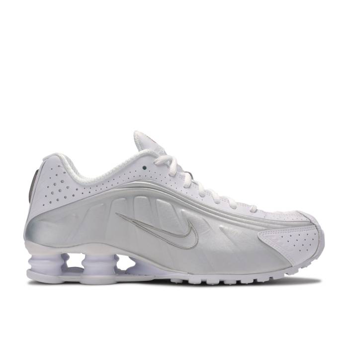 ナイキ Nike 【 Wmns Shox R4 \u0027White Metallic\u0027 Women White/White/Metallic Silver/Max Orange 】 Shox ショックス レディース 白いこと 白いこと Silver しろがね色・しろがね色 マックス orange 橙・オレンジ色