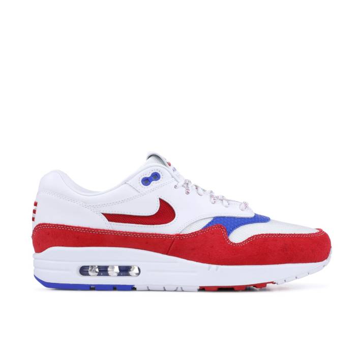 ナイキ Nike 【 Air Max 1 Premium \u0027Puerto Rico\u0027 Men White/Gym Red/Racer Blue 】 マックス Premium 割り増し金 メンズ 白いこと 白いこと Red 赤・赤いこと 青み 青色