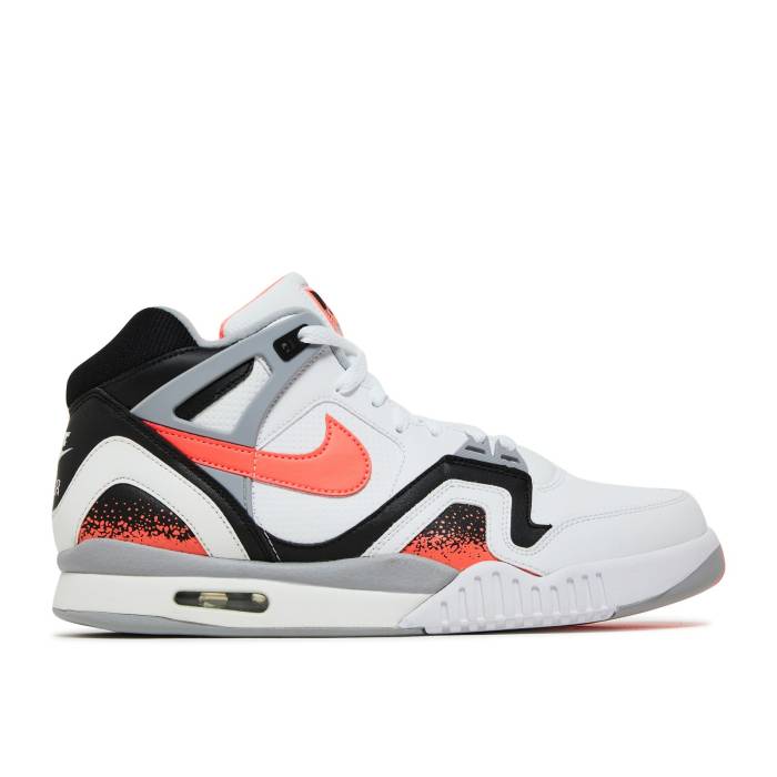 ナイキ Nike 【 Air Tech Challenge 2 Retro \u0027Hot Lava\u0027 2019 Men White/Hot Lava-Flat Silver 】 テック レトロ メンズ 白いこと 白いこと Silver しろがね色・しろがね色 スニーカー-メンズ靴