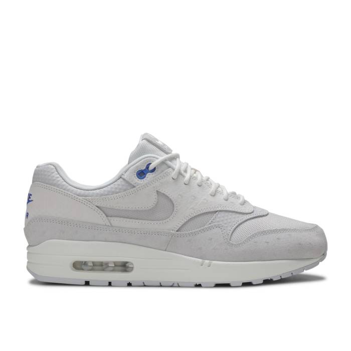 ナイキ Nike 【 Air Max 1 Premium \u0027Pure Platinum\u0027 Men Pure Platinum/Summit White/Racer Blue/Vast Grey 】 マックス Premium 割り増し金 メンズ 純然たる Platinum プラチナム 白いこと 白いこと 青み 青色 薄墨色 薄墨色