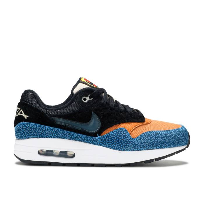 ナイキ Nike 【 De'aaron Fox X Air Max 1 Gs 'Swipa' Youth Black/Cinder Orange/Photo Blue/Moon Particle/Desert Ore 】 フォックス マックス ジュニア キッズ 黒色 ブラック orange 橙・オレンジ 青色 ブルー