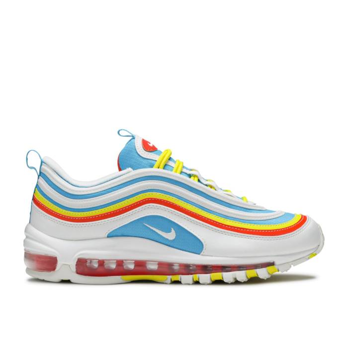 ナイキ Nike 【 Air Max 97 ガウス \u0027Summer Pack\u0027 Youth White/Blue Fury-Opti Yellow-Team Orange 】 マックス お坊っちゃん キッズ 白いこと 白いこと 青み 青色 orange 橙・オレンジ色