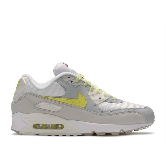 ナイキ Nike 【 Air Max 90 Prm \u0027Side A\u0027 Men White/Lemon Frost-Light Bone 】 マックス メンズ 白いこと 白いこと