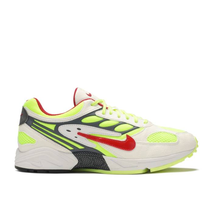 ナイキ Nike 【 Air Ghost Racer Retro \u0027Neon Yellow\u0027 Men White/Atom Red-Neon Yellow-Dark Grey 】 レトロ メンズ 白いこと 白いこと 薄墨色 薄墨色