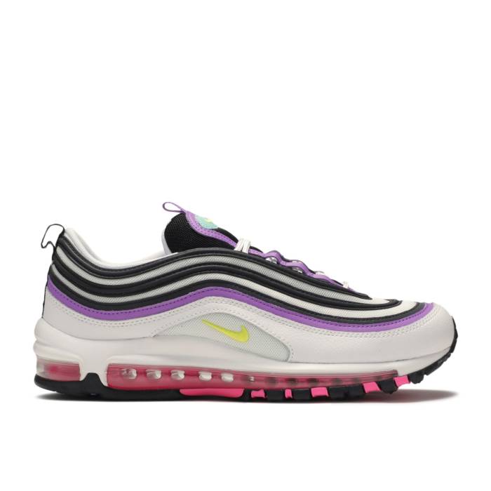 ナイキ Nike 【 Wmns Air Max 97 \u0027Bright Violet\u0027 Women White/Dynamic Yellow-Bright Violet 】 マックス レディース 白いこと 白いこと 活動的 紫・相撲取り草