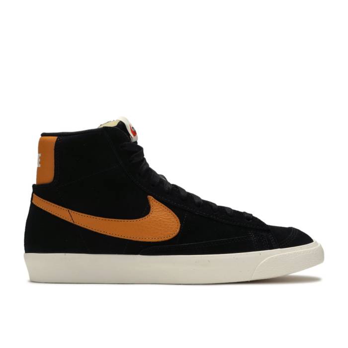 ナイキ Nike 【 Blazer Mid Vintage \u0027Black Amber\u0027 Men Black/Amber Rise-Sail 】 ブレイザー ミッド vintage ビンテージ・ヴィンテージ メンズ 黒いこと 黒いこと