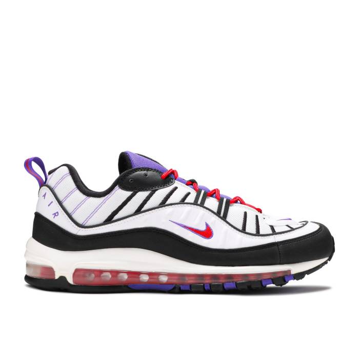 ナイキ Nike 【 Air Max 98 \u0027Raptors\u0027 Men White/Black/Psychic Purple 】 マックス メンズ 白いこと 白いこと 黒いこと 黒いこと Purple 紫・パープル