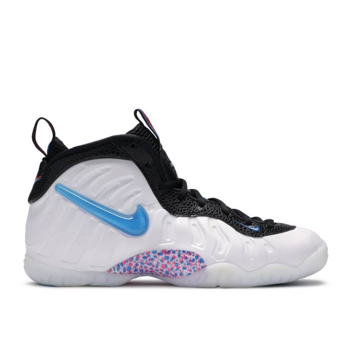 ナイキ Nike 【 Little Posite Pro ガウス \u00273D\u0027 Youth White/Blue Hero-Red Orbit-Indigo Force 】 労働者階級 御坊っちゃん キッズ 白いこと 白いこと 青碧 青色 キッズファッション-スニーカー-靴