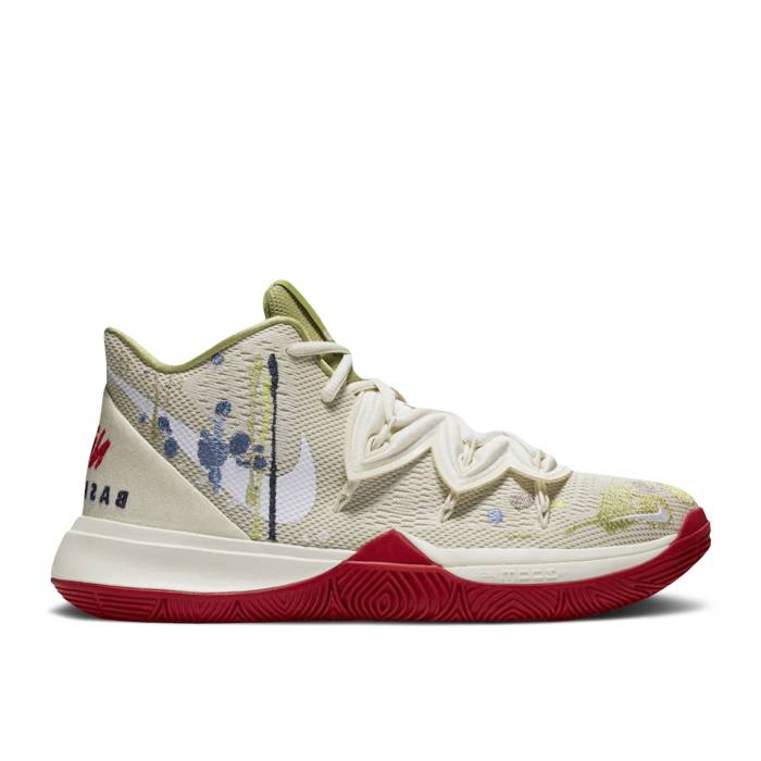 ナイキ Nike 【 Bandulu X Kyrie 5 Ep \u0027Embroidered Splatters\u0027 Men Light Bone/Green-Red 】 Kyrie カイリー メンズ