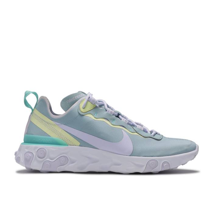ナイキ Nike 【 Wmns React Element 55 \u0027Ocean Cube\u0027 Women Ocean Cube/Luminous Green-Light Aqua-Amethyst Tint 】 リアクト 化学元素 レディース