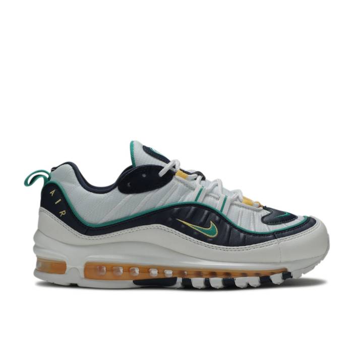 ナイキ Nike 【 Air Max 98 \u0027Mighty Ducks\u0027 Men White/Midnight Navy/Neptune Green 】 マックス メンズ 白いこと 白いこと 紺色 米国海軍 green 緑・緑であること