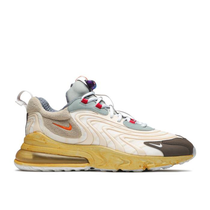 ナイキ Nike 【 Travis Scott X Air Max 270 React Eng \u0027Cactus Trails\u0027 Men Light Cream/Dark Hazel/Mica Green/Starfish 】 マックス リアクト メンズ 皮膚軟化剤 green 緑・緑であること