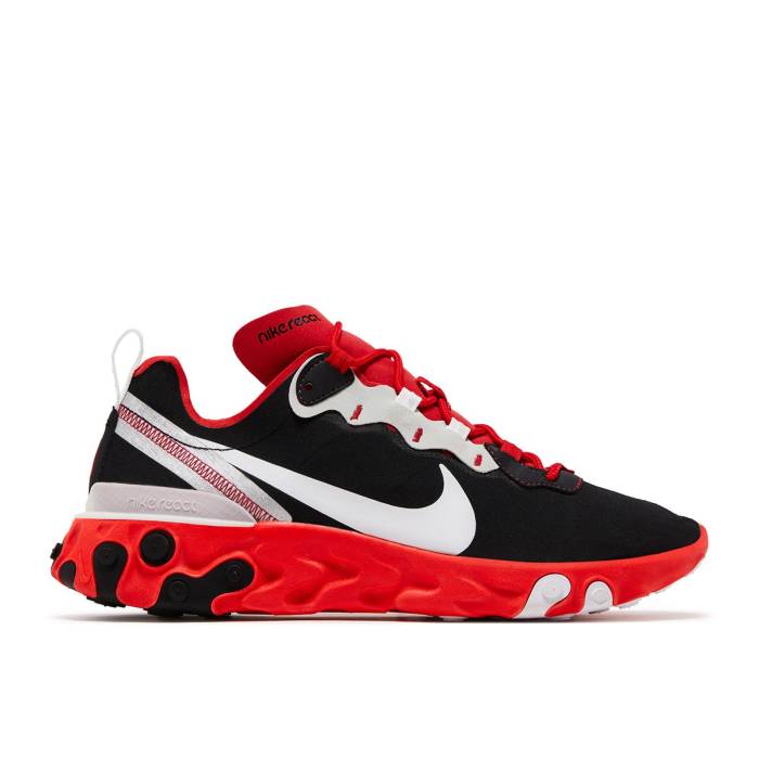 ナイキ Nike 【 React Element 55 \u0027Red Orbit\u0027 Men Black/White/Red Orbit/Bright Crimson 】 リアクト 化学元素 メンズ 黒いこと 黒いこと 白いこと 白いこと Red 赤・赤いこと クリムゾン