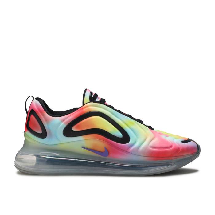 ナイキ Nike 【 Air Max 720 'Tie-Dye' Men Multi-Color/Metallic Silver/Black/Psychic Purple 】 マックス メンズ Silver 銀色・シルバー 黒色 ブラック Purple 紫・パープル｜スニケス
