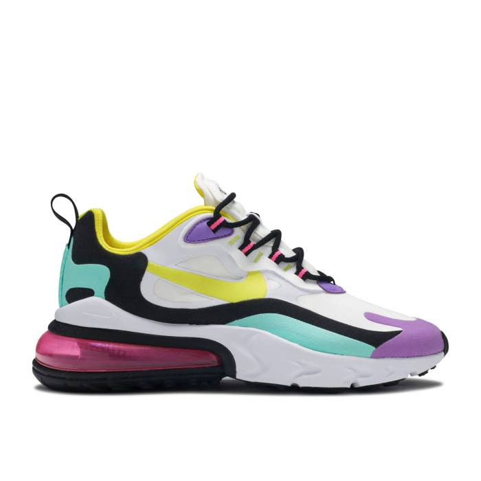 ナイキ Nike 【 Wmns Air Max 270 React \u0027Bright Violet\u0027 Women White/Dynamic Yellow-Black-Bright Violet 】 マックス リアクト レディース 白いこと 白いこと 活動的 紫・相撲取り草