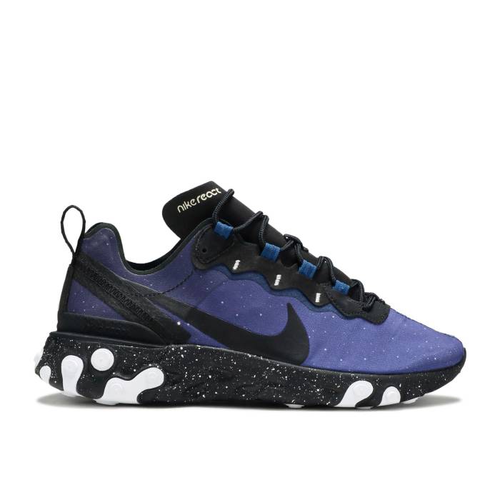 ナイキ Nike 【 React Element 55 \u0027Equinox\u0027 Men Blue Void/Black/Light Current Blue 】 リアクト 化学元素 メンズ 青味 青み 黒いこと 黒いこと