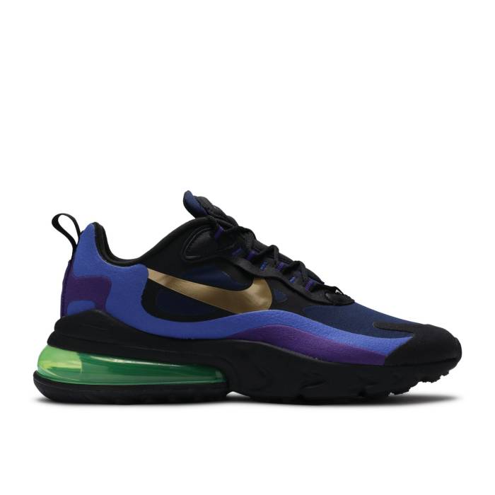 ナイキ Nike 【 Air Max 270 React 'Deep Royal' Men Black/University Gold/Deep Royal Blue/Hyper Royal 】 マックス リアクト メンズ 黒色 ブラック ゴールド ディープ 青色 ブルー