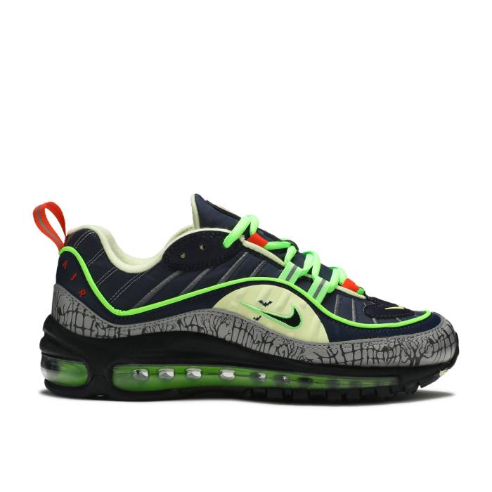 ナイキ Nike 【 Air Max 98 Gs 'Halloween' Youth Gridiron/Black/Obsidian/Luminous Green 】 マックス ジュニア キッズ 黒色 ブラック green 緑・グリーン|スニケス