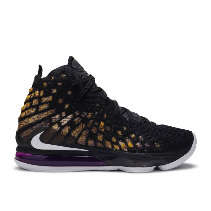 ナイキ Nike 【 Lebron 17 'Lakers' Men Black/White/Eggplant/Amarillo 】 Lebron レブロン メンズ 黒色 ブラック 白色 ホワイト