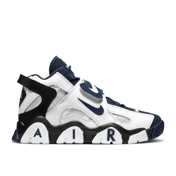 ナイキ Nike 【 Air Barrage Mid \u0027Navy\u0027 Men White/Midnight Navy-Black-Laser Orange 】 ミッド メンズ 白いこと 白いこと orange 橙・オレンジ色