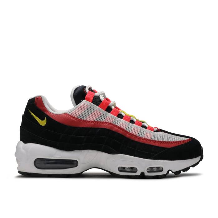 ナイキ Nike 【 Air Max 95 \u0027Bright Crimson\u0027 Men White/Black/Bright Crimson/Chrome Yellow 】 マックス メンズ 白いこと 白いこと 黒いこと 黒いこと クリムゾン yellow 黄味がかった・黄色