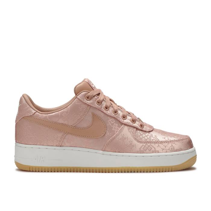 ナイキ Nike 【 Clot X Air Force 1 Low Premium \u0027Rose Gold Silk\u0027 Men Rose Gold/White/Gum Light Brown 】 クロット Premium 割り増し金 ゴールド メンズ Rose サクラ色 ゴールド 白いこと 白いこと 赤銅色 赤銅色