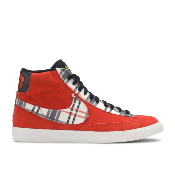 ナイキ Nike 【 Ben Simmons X Blazer Mid Premium \u0027Plaid\u0027 Men Habanero Red/White/Black 】 ブレイザー ミッド Premium 割り増し金 メンズ Red 赤・赤いこと 白いこと 白いこと 黒いこと 黒いこと