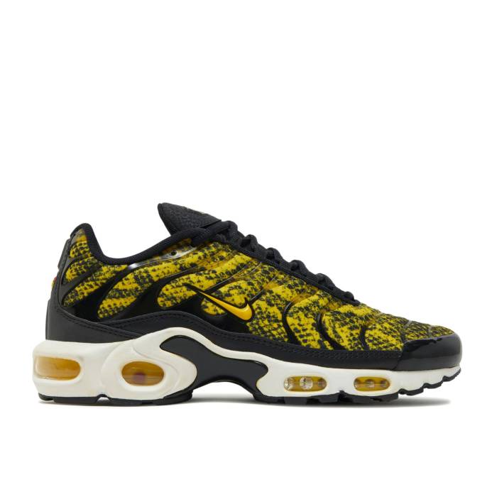 ナイキ Nike 【 Wmns Air Max Plus \u0027Snakeskin\u0027 Women Black/Tour Yellow/White 】 マックス レディース 黒いこと 黒いこと yellow 黄味がかった・黄色 白いこと 白いこと