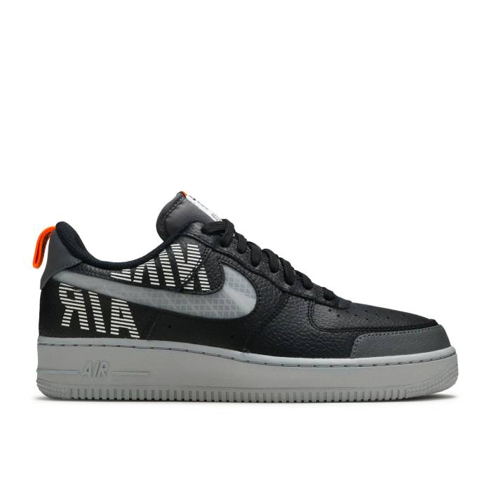 ナイキ Nike 【 Air Force 1 Low \u0027Under Construction - Black\u0027 Men Black/Wolf Grey/Dark Grey/Total Orange 】 メンズ 黒いこと 黒いこと 薄墨色 薄墨色 orange 橙・オレンジ色