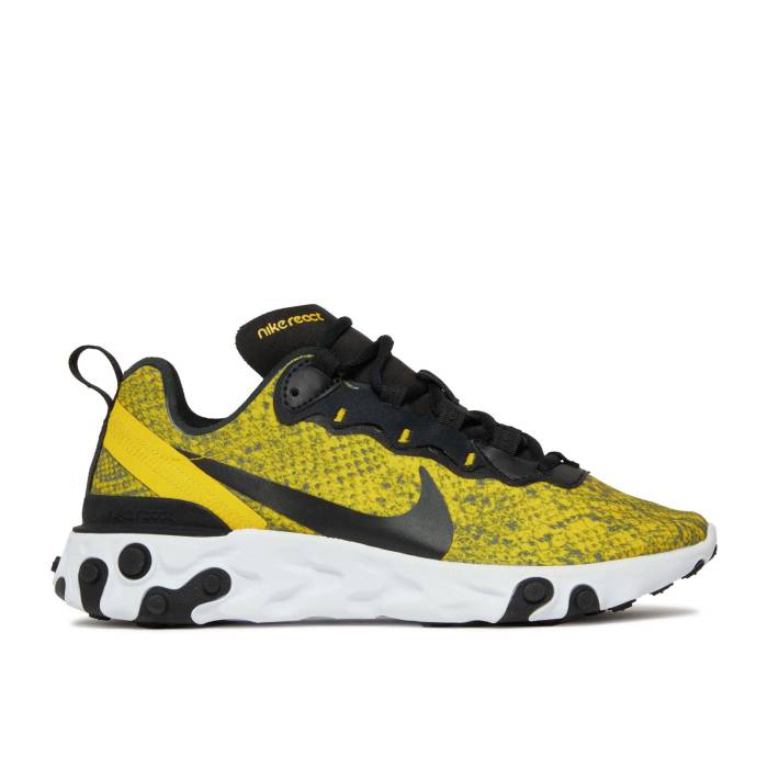 ナイキ Nike 【 Wmns React Element 55 \u0027Speed Yellow\u0027 Women Speed Yellow/Black/White 】 リアクト 化学元素 レディース Speed す早さ yellow 黄味がかった・黄色 黒いこと 黒いこと 白いこと 白いこと