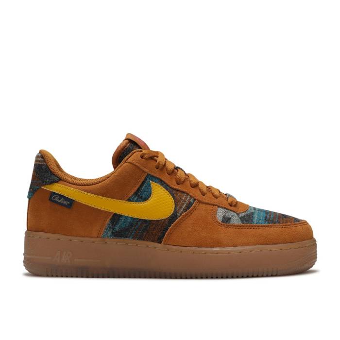 ナイキ Nike 【 Air Force 1 Low \u0027N7 Pendleton\u0027 Men Gold Suede/Dark Sulfur 】 メンズ ゴールド スエード・スウェード メンズ靴-スニーカー-靴