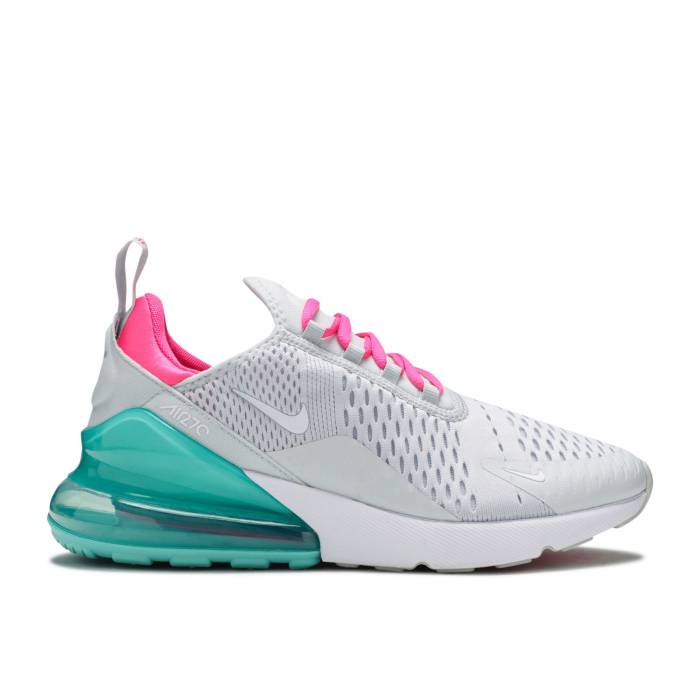 ナイキ Nike 【 Wmns Air Max 270 \u0027South Beach\u0027 Women Pure Platinum/Pink Blast/Aurora/White 】 マックス レディース 純然たる Platinum プラチナム pink サクラ色 ブラジャー同盟罷業 白いこと 白いこと