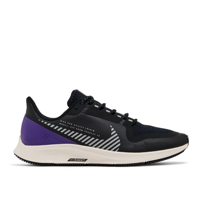 ナイキ Nike 【 Wmns Air Zoom Pegasus 36 Shield \u0027Voltage Purple\u0027 Women Black/Silver/Desert Sand/Voltage Purple 】 望遠レンズ ペガサス レディース 黒いこと 黒いこと Silver しろがね色・しろがね色 砂色・砂子 Purple 紫・パープル