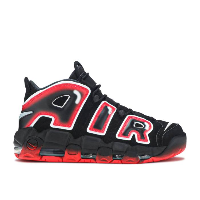 ナイキ Nike 【 Air More Uptempo 96 \u0027Laser Crimson\u0027 Men Black/White/Laser Crimson 】 引きあげるペース メンズ 黒いこと 黒いこと 白いこと 白いこと Laser レーザ クリムゾン