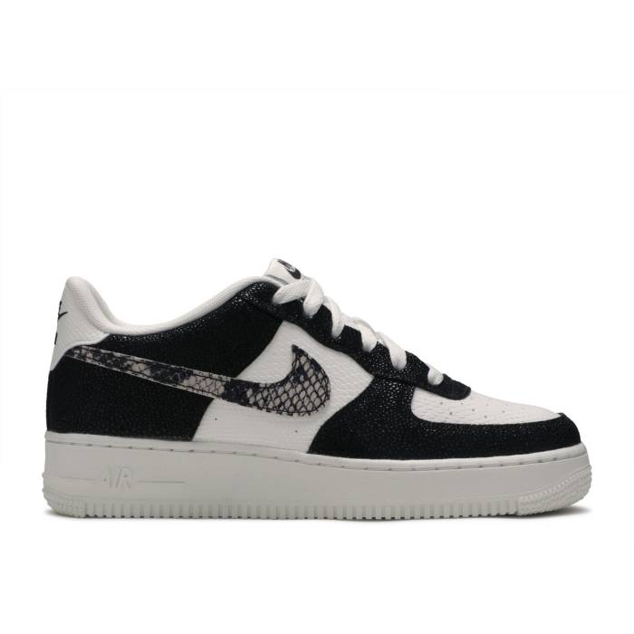ナイキ Nike 【 Air Force 1 Low Lv8 ガウス \u0027Snakeskin\u0027 Youth Summit White/Black 】 お坊っちゃん キッズ 白いこと 白いこと 黒いこと 黒いこと