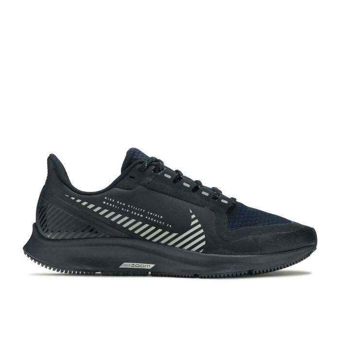 ナイキ Nike 【 Air Zoom Pegasus 36 Shield 'Black' Men Black/Black/Metallic Silver 】 ズーム ペガサス メンズ 黒色 ブラック Silver 銀色・シルバー