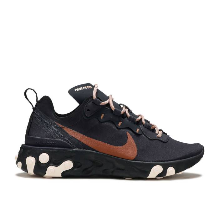ナイキ Nike 【 Wmns React Element 55 \u0027Oil Grey\u0027 Women Oil Grey/Red Bronze 】 リアクト 化学元素 レディース 薄墨色 薄墨色 Red 赤・赤いこと 銅・ブロンズ