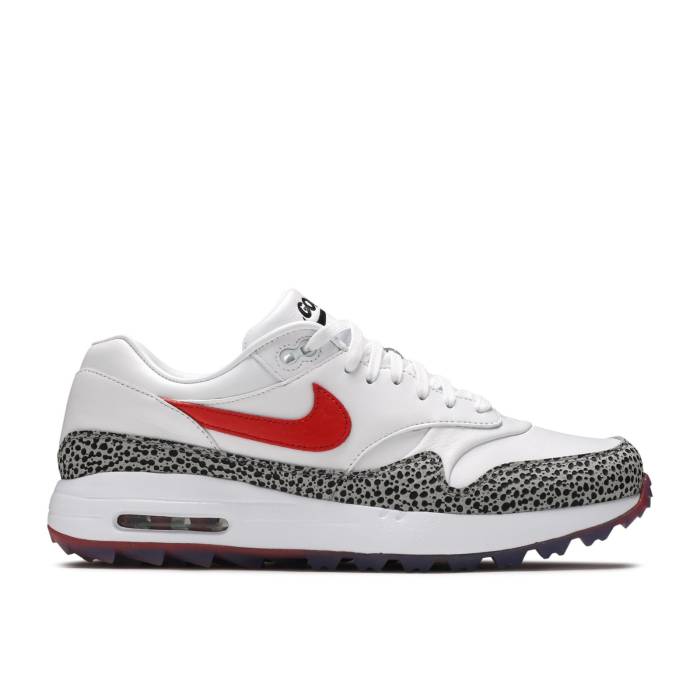 ナイキ Nike 【 Air Max 1 Golf Nrg \u0027Habanero Red\u0027 Men White/Cement Grey/Black/Habanero Red 】 マックス golf ゴルフ メンズ 白いこと 白いこと 薄墨色・シメント 薄墨色 薄墨色 黒いこと 黒いこと Red 赤・赤いこと